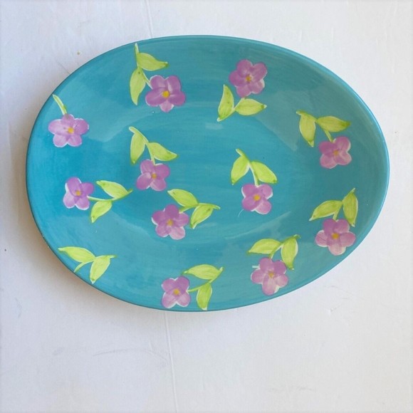 5 Easter Egg Shaped Dishes Floral Pastel Spring Holiday Candy Small Plate 9x6 in - Picture 11 of 12